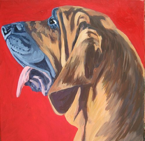 Painting-Animals-Bloodhound