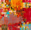 Mixed Media--On Canvas-Non-representationalSaffron