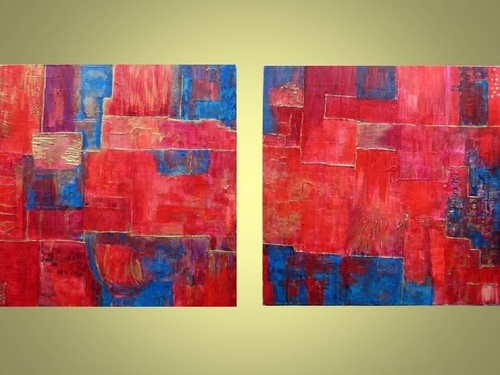 Mixed Media-Non-representational-RED MAZE