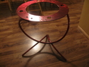 red swirl table