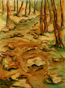 Painting--Oil-Landscape�Brookside #7�                 