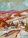 Painting--Oil-Landscape�Village Bound�                 