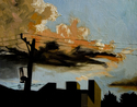 Painting--Oil-CityscapeClouds at Dusk