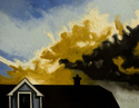 Painting--Oil-CityscapeClouds Over My House