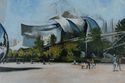 Painting--Oil-CityscapeCloud Gate (detail)