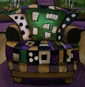 groovey Chair,chair,purple,green,black,white,interior,furniture,contemporary,expressive,whimsical,sophisticated,diane,dianebarbee,barbeeartdaily,dailypainters - Expressionist Painting