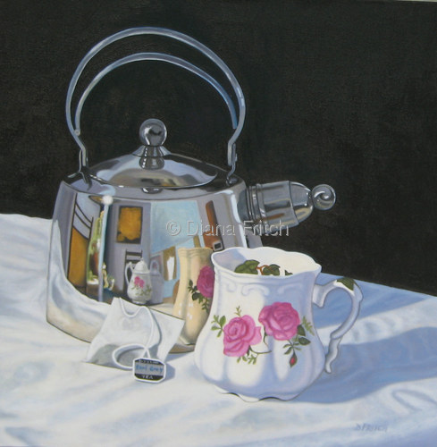 Painting-Still Life-Reflections In A Tea Kettle (SOLD)