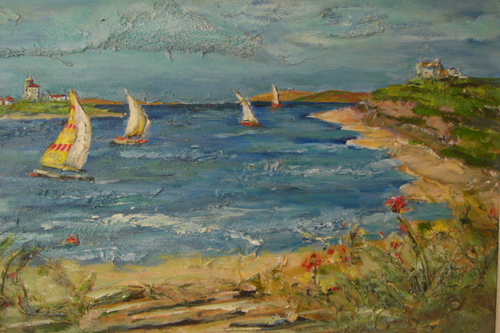 Painting-Sailing by the Cliffs