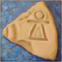 Diane de Grasse - Still Life Painting DianedeGrasse,oil painting,Tunisia,Goddess,Tanit,health,household,blue tile,clay tile - Still Life Painting