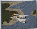 Fiber Art--Mixed FiberGreyhounds in Flight