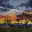 Painting--Acrylic-LandscapeAfrican Sunset