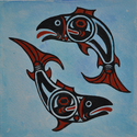 Painting--Acrylic-PrimitiveSalmon