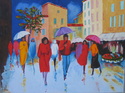 Painting--Oil-CityscapeA Rainy Afternoon at Market
