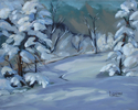 Painting--Oil-LandscapeCold Winter Snow