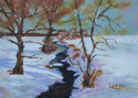 Painting--Oil-LandscapeFarm Fields in Winter