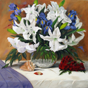 Painting--Oil-FloralLilies & Irises