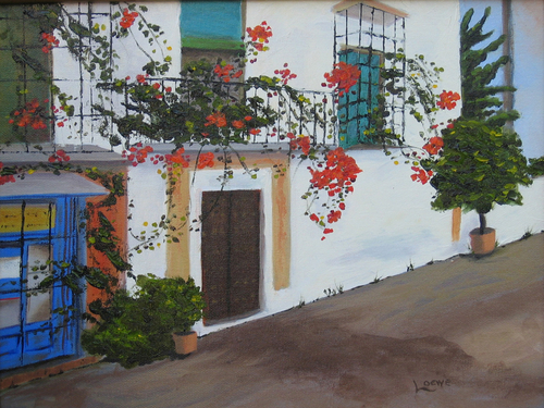 Painting-Cityscape-Back Street in Lisbon