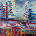 donna marsh, d. marsh, painting, cityscape, sur toile, Atlanta - Cityscape Painting