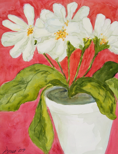 Painting-Watercolor-White Flowers