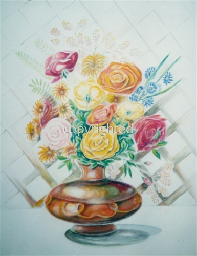 Flowers%20in%20a%20Bronze%20Bowl%20-watercolor%20on%20paper%201986 (large view)