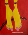 Painting--Acrylic-SymbolismRed On Yellow Kill a Fellow Red on Blk..