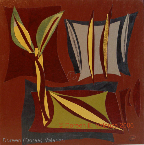 Mixed Media-Non-representational-Star Tulips #3