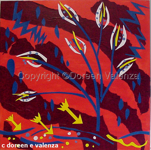 Painting-Southwestern-Blue Lightening Strikes Maize Pods ...