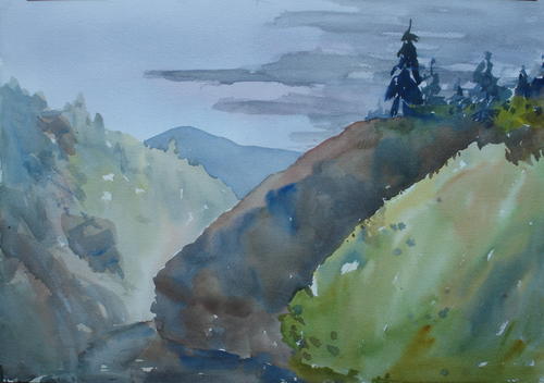 Painting-Watercolor-Clouds over Creede