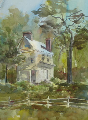 Painting-Watercolor-Chad's House, Chadds Ford, PN