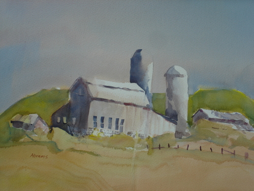 Painting-Watercolor-Twin Silohs, Greenboro Pike