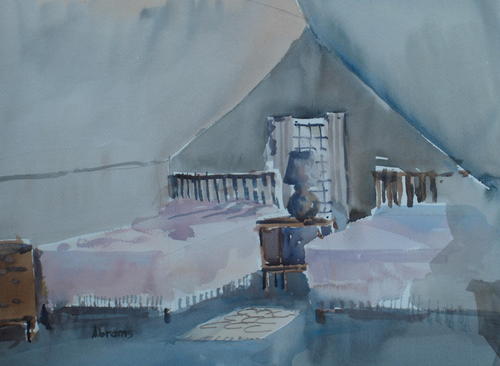 Painting-Watercolor-The Attic Bedroom