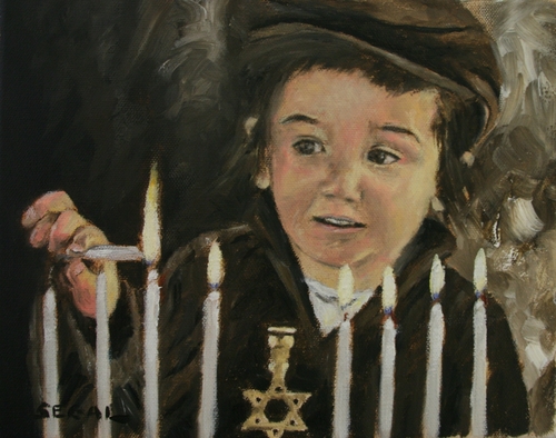 Painting-chanukah lighting