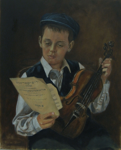 Painting-boy with violin