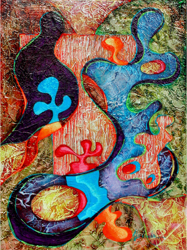 Painting-Acrylic-Composition in Blue
