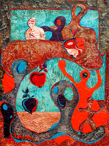 Painting-Acrylic-Flying Apples