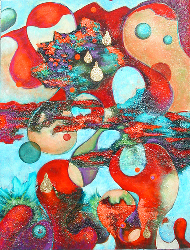 Painting-Acrylic-Floating Tree with Tear Drops