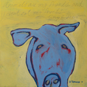 T Lake - Animals Painting pig, pig head, farm animals, barnyard, barn, field - Animals Painting