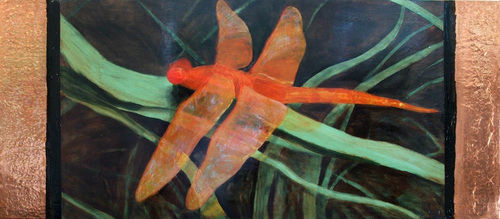 Painting-Animals-Orange Dragonfly