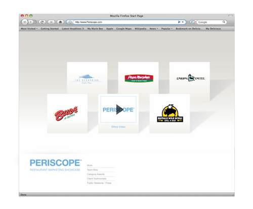 Periscope Restaurant Prospecting Website 2009