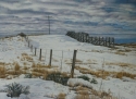 Drawing--Colored pencil-LandscapeSnow Fence