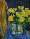 YELLOW ROSES oil on canvas