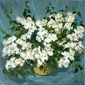 WHITE LILACS oil on canvas