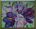 PURPLE FLOWERS oil on canvas