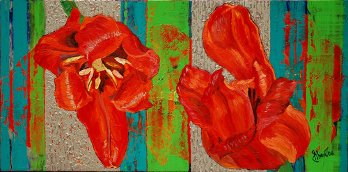 Painting-Oil-RED TULIPS