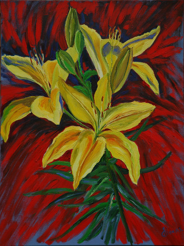 Painting-Oil-LILIES OF EXPECTATION oil on canvas