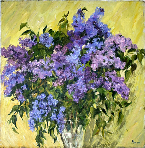 Painting-Oil-BIRTHDAY LILACS oil on canvas