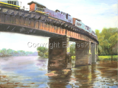 East Falls  Railroad Bridge with Train