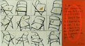 Henry O. Thoreau Poem, Chairs, Multiple pane oil painting - Figurative Painting