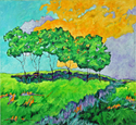 elsieharris,landscape,contemporary,expressionist,warmcolors,colorfilled,colorful,colorfilled -  Painting