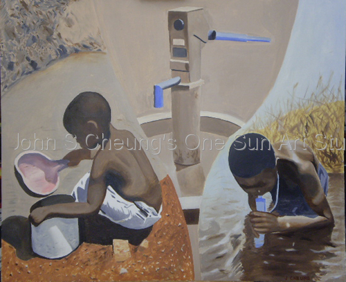 Painting-Oil-Give Us Clean Water